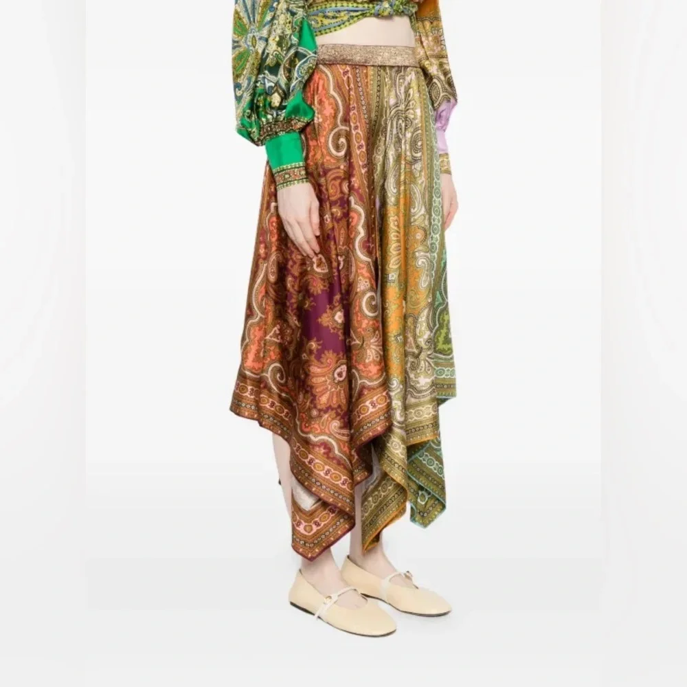 Alemais Clemenza Spliced Scarf Silk Skirt $590 New without tag - Picture 7 of 9